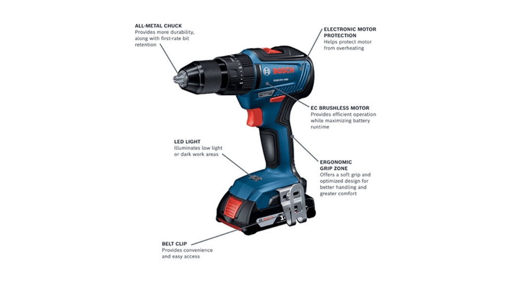 Bosch BOS-GXL18V-240B22 18V 2-Tool Combo Kit with 1/2in Hammer Drill/Driver, Two-In-One Bit/Socket Impact Driver and (2) 18V 2.0Ah
