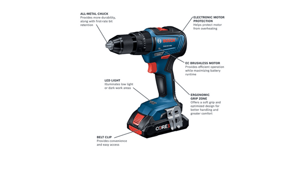 Bosch BOS-GXL18V-233B25 18V 2-Tool Combo Kit with 1/2in Hammer Drill/Driver, Two-in-One Bit/Socket Impact Driver and (2) CORE18V 4.0Ah
