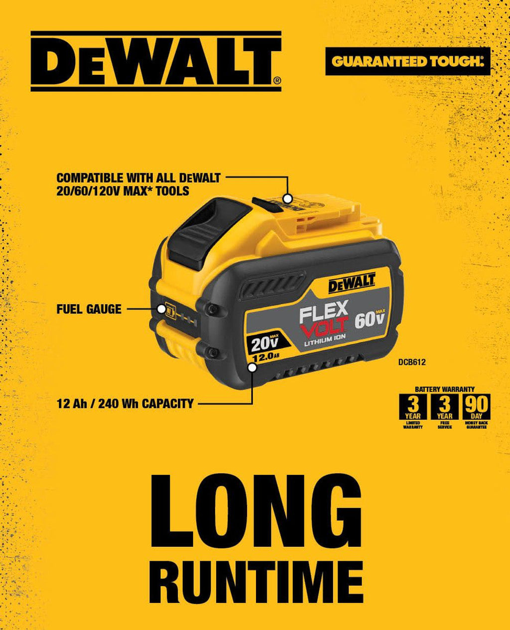 DEWALT DEW-DCB612 FLEXVOLT 20V/60V MAX 12AH Battery