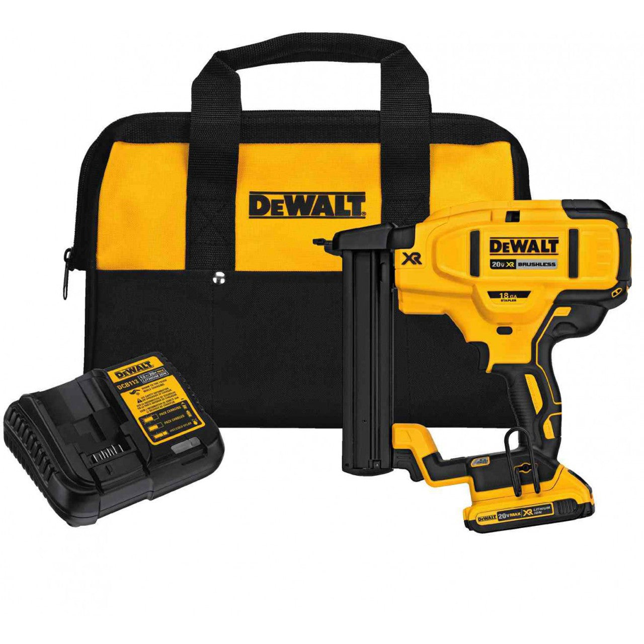 DEWALT DEW-DCN681D1 20V MAX XR 18 ga Narrow Crown Stapler Kit with 2.0Ah Battery