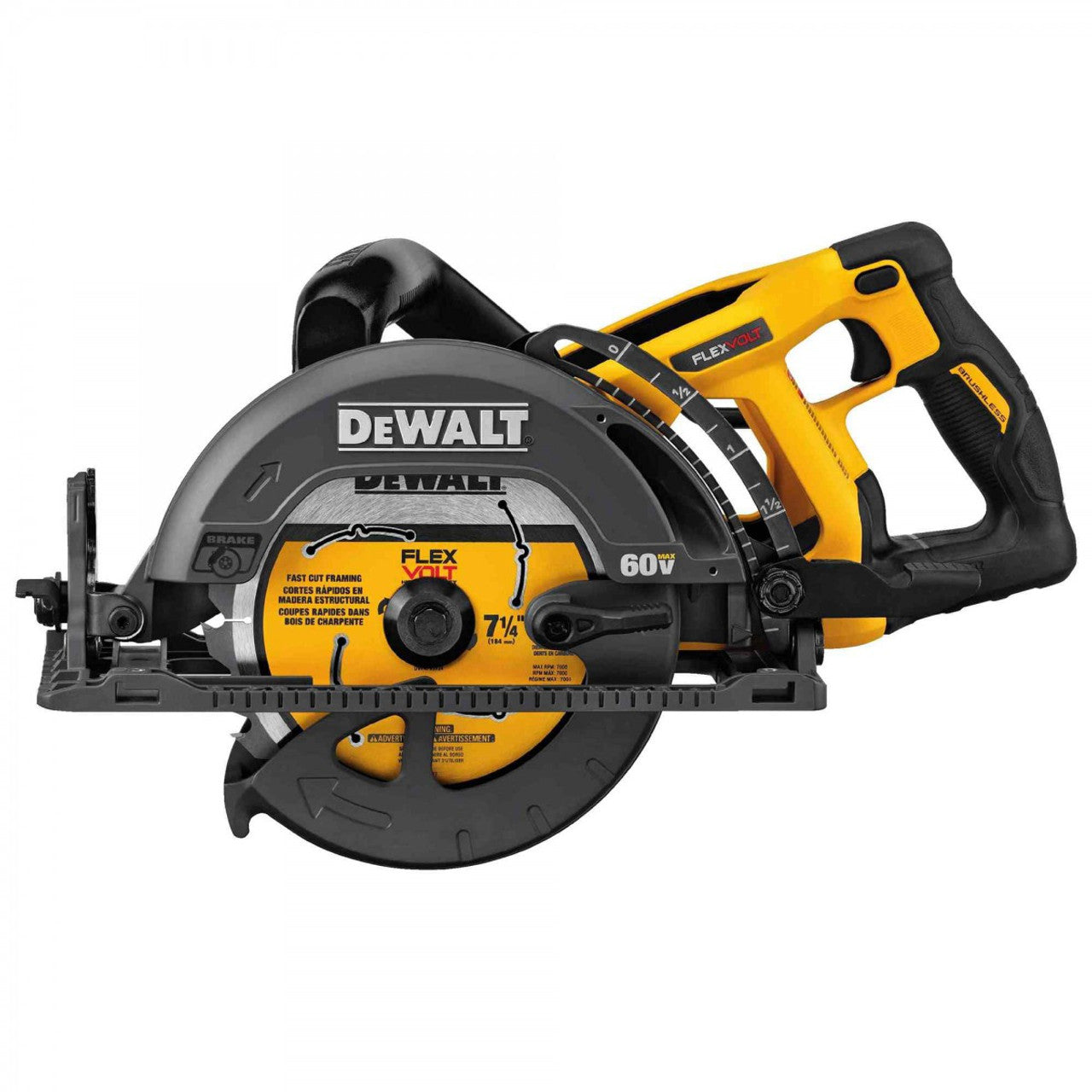 DEWALT DEW-DCS577B Flexvolt 60V MAX 7-1/4 in Brushless Worm Drive Style Saw (Bare Tool)