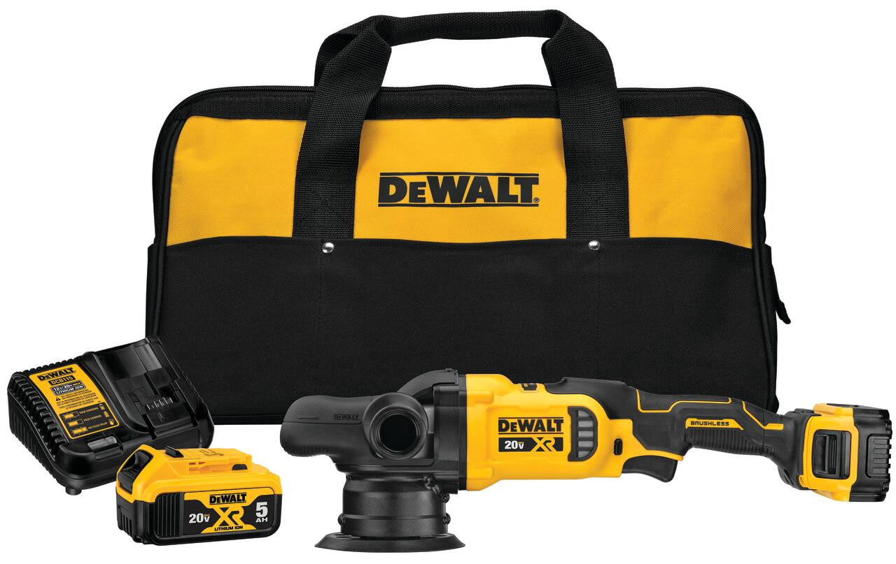 DEWALT DEW-DCM848P2 20V MAX XR 5 in. (125mm) Cordless Variable Speed Random Orbit Polisher 2x 5.0Ah Kit