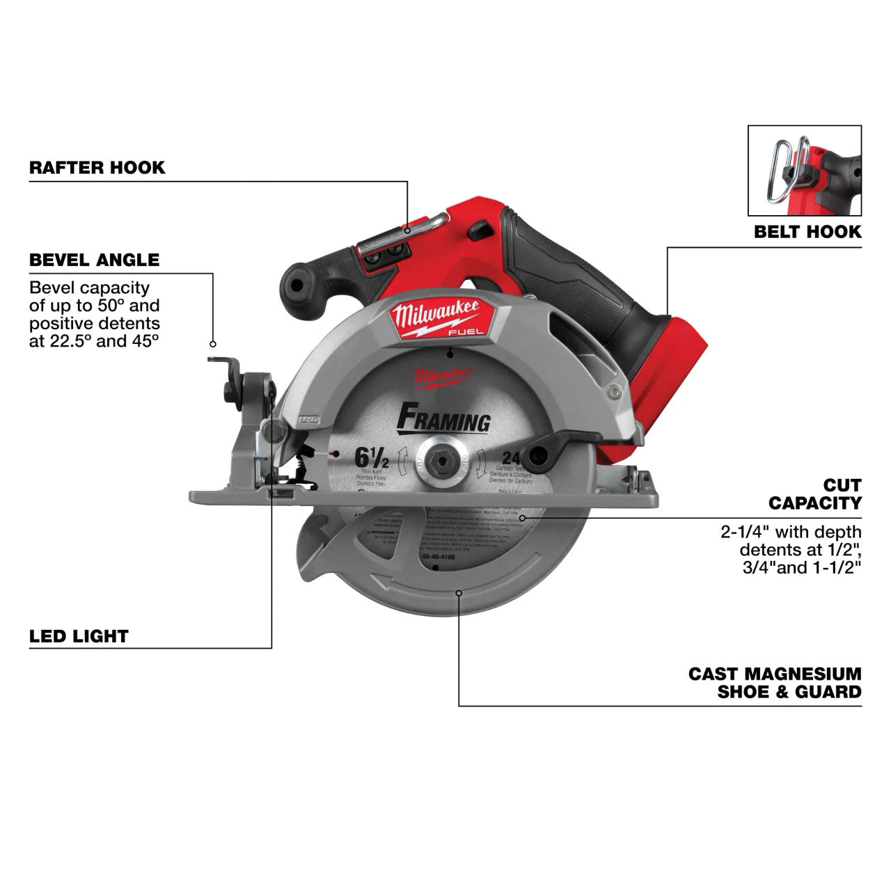 Milwaukee MIL-2833-20 M18 FUEL 6-1/2in Circular Saw (Bare Tool)