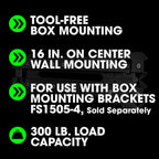 FLEX FL-FS1503-2 STACK PACK Wall-Mount Rack Rail 2-Pack