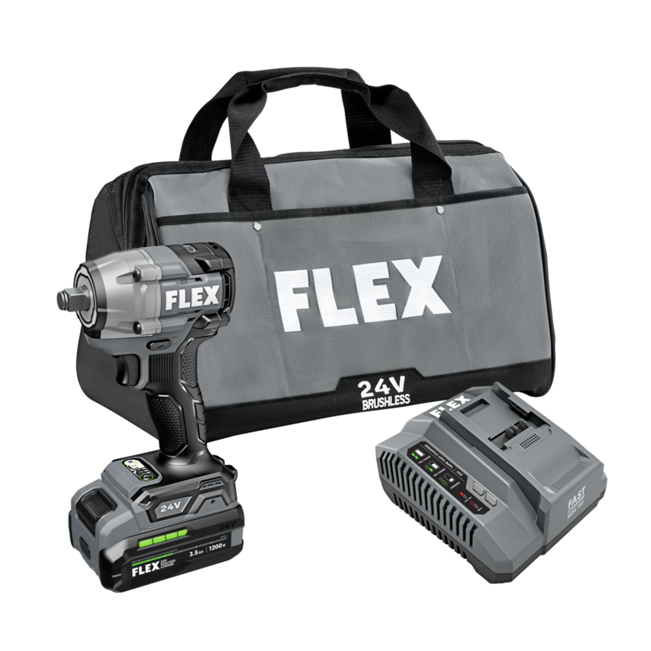 FLEX FL-FX1431-1F 24V 1/2in Compact Size Impact Wrench Stacked Lithium 3.5Ah Kit