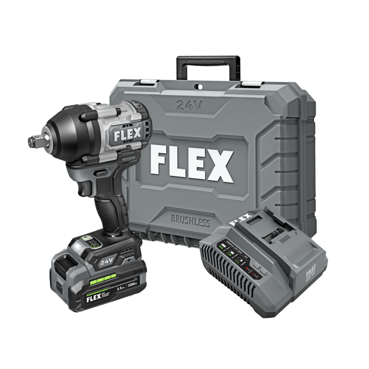 FLEX FL-FX1451-1F 24V 1/2in Mid Torque Impact Wrench Stacked Lithium 3.5Ah Kit