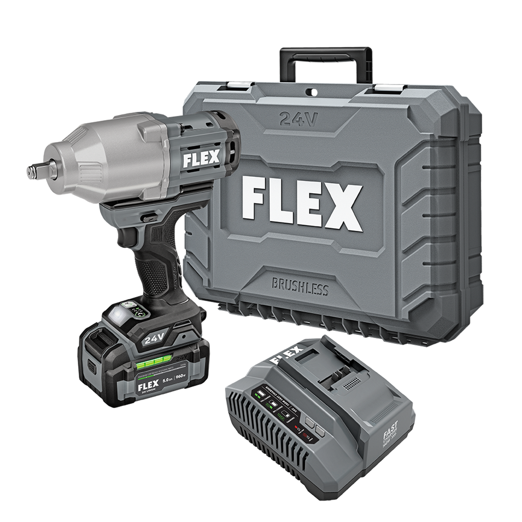 FLEX FL-FX1471-1C 24V 1/2in High Torque Impact Wrench 5.0Ah Kit