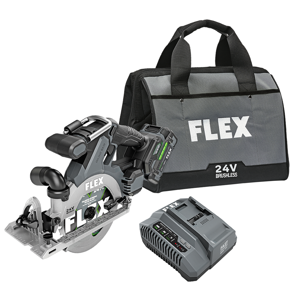 FLEX FL-FX2131A-1C 24V 6-1/2in In-Line Circular Saw 5.0Ah Kit