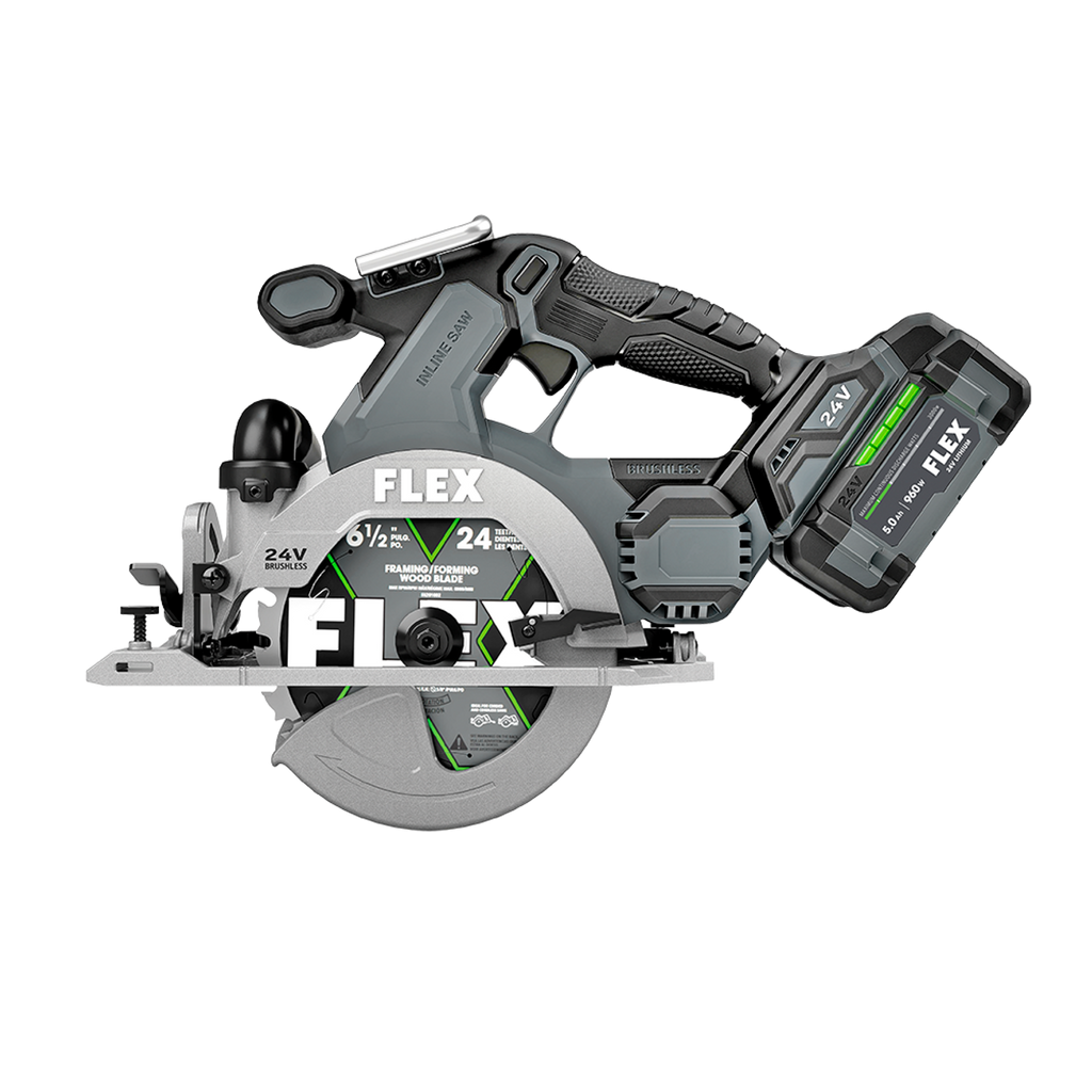 FLEX FL-FX2131A-1C 24V 6-1/2in In-Line Circular Saw 5.0Ah Kit
