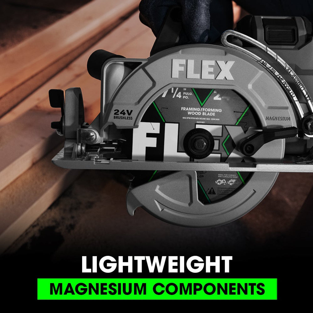 FLEX FL-FX2141R-1J 24V 7-1/4in Rear Handle Saw Circular Saw Stacked Lithium 10.0Ah Kit
