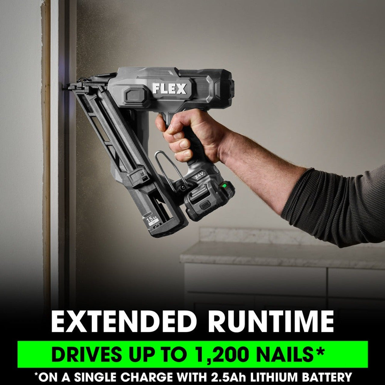 FLEX FL-FX4311B-1A 24V 15GA Angled Nailer 2.5Ah Kit