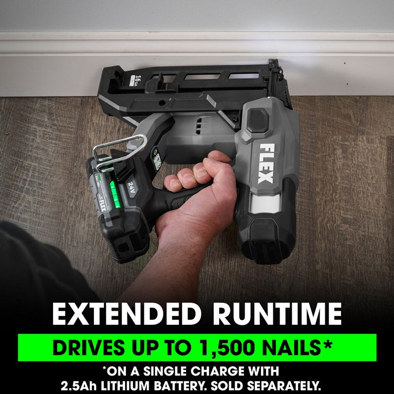FLEX FL-FX4321-1A 24V 16GA Straight Nailer 2.5Ah Kit