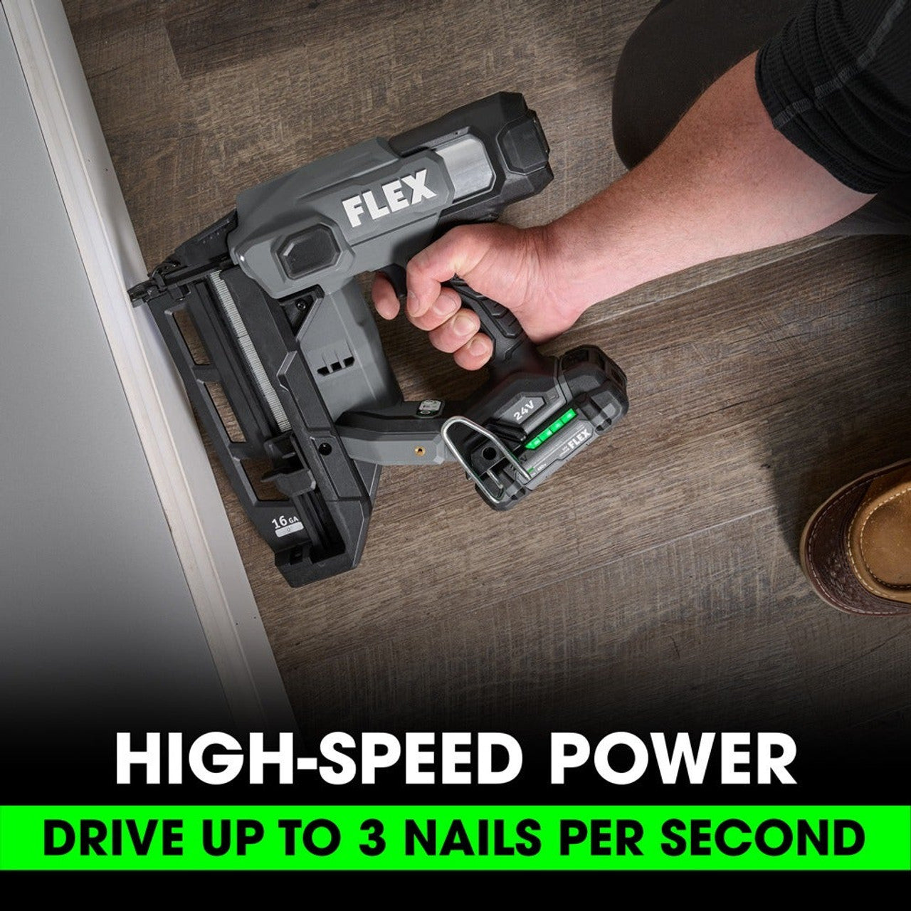 FLEX FL-FX4321-1A 24V 16GA Straight Nailer 2.5Ah Kit