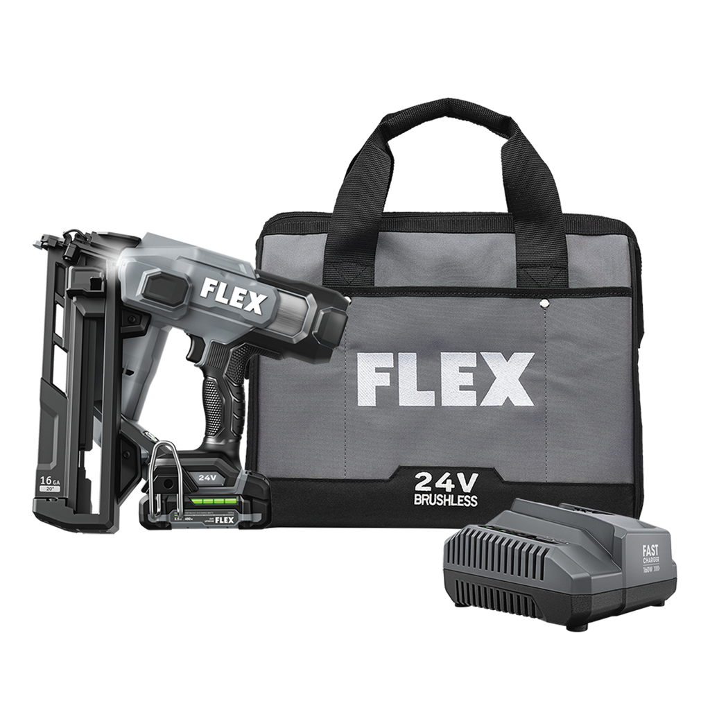 FLEX FL-FX4321A-1A 24V 16Ga Angled Finish Nailer 2.5Ah Kit