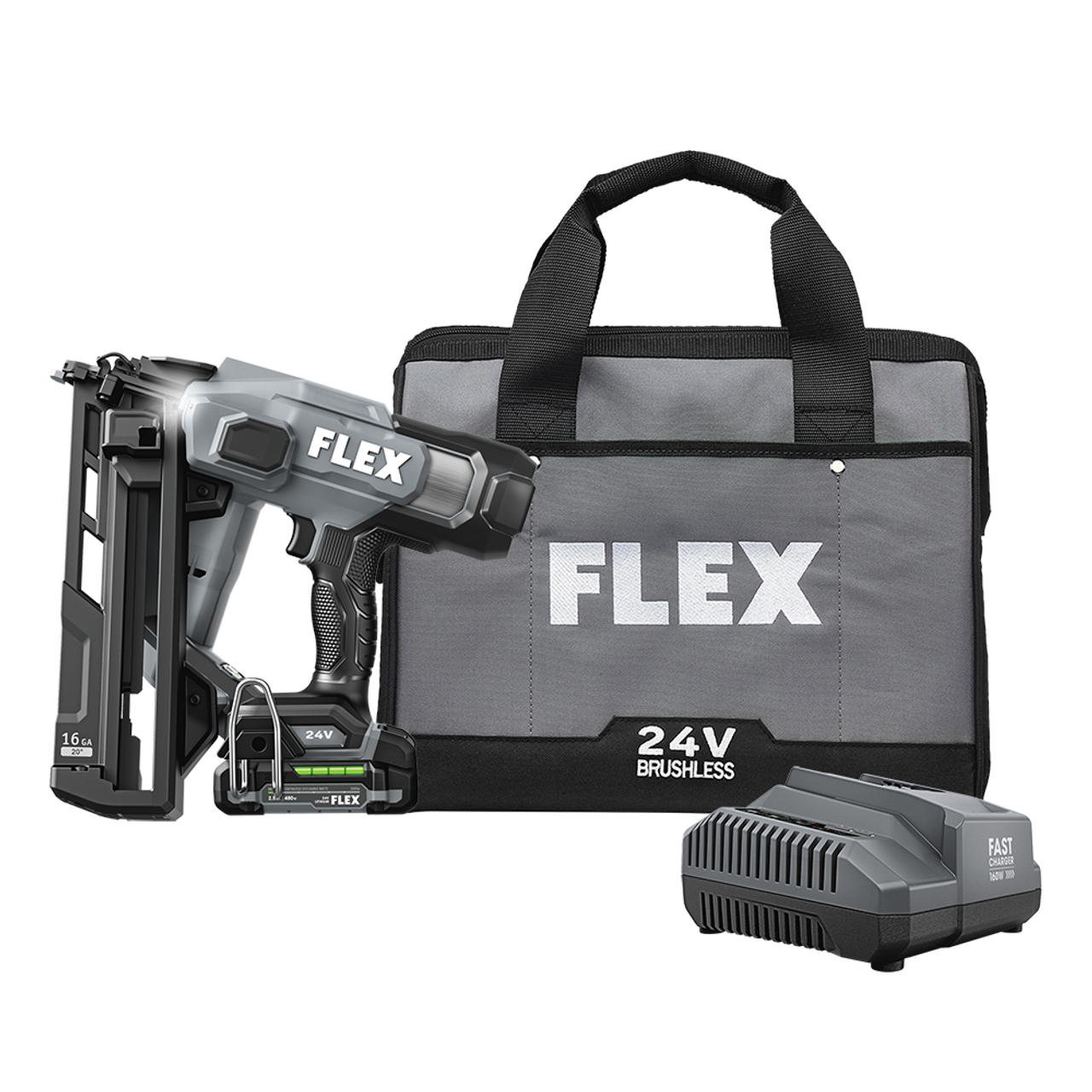 FLEX FL-FX4321A-1A 24V 16Ga Angled Finish Nailer 2.5Ah Kit