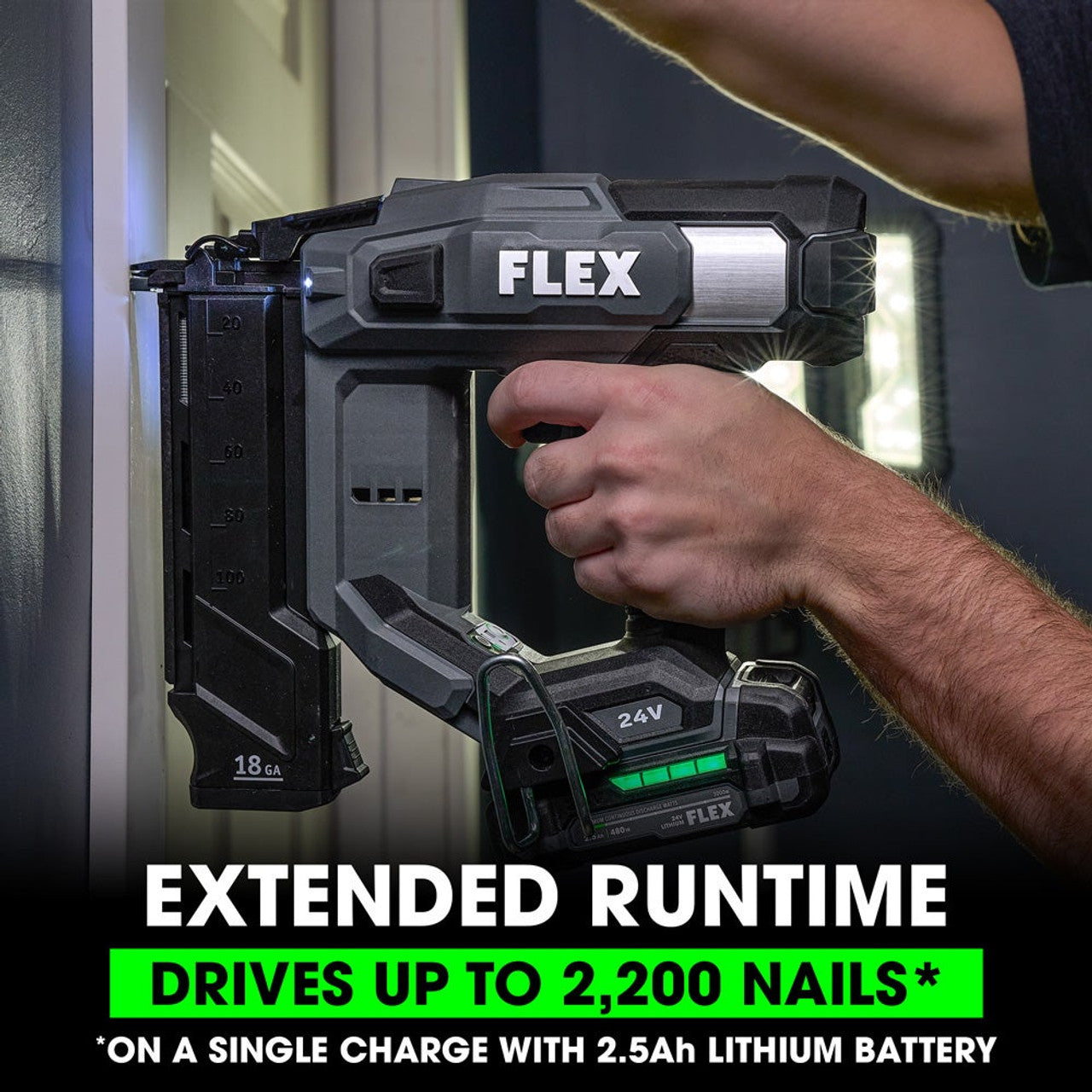 FLEX FL-FX4331-1A 24V 18GA Brad Nailer 2.5Ah Kit