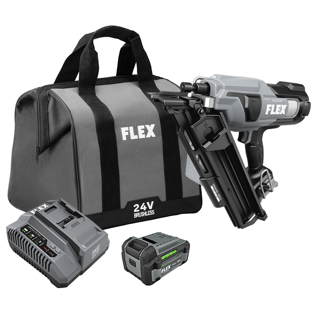 FLEX FL-FX4351B-1C 24V 30deg Framing Nailer 5.0Ah Kit