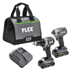 FLEX FL-FXM201-2A 24V Drill & Impact Driver 2 Tool Combo 2x 2.5Ah Kit