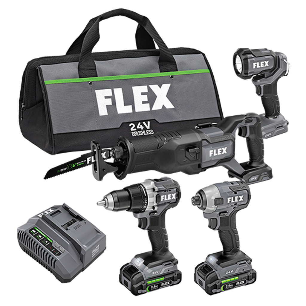 FLEX FL-FXM401-2A 24V 4-Tool Combo 2x 2.5Ah Kit