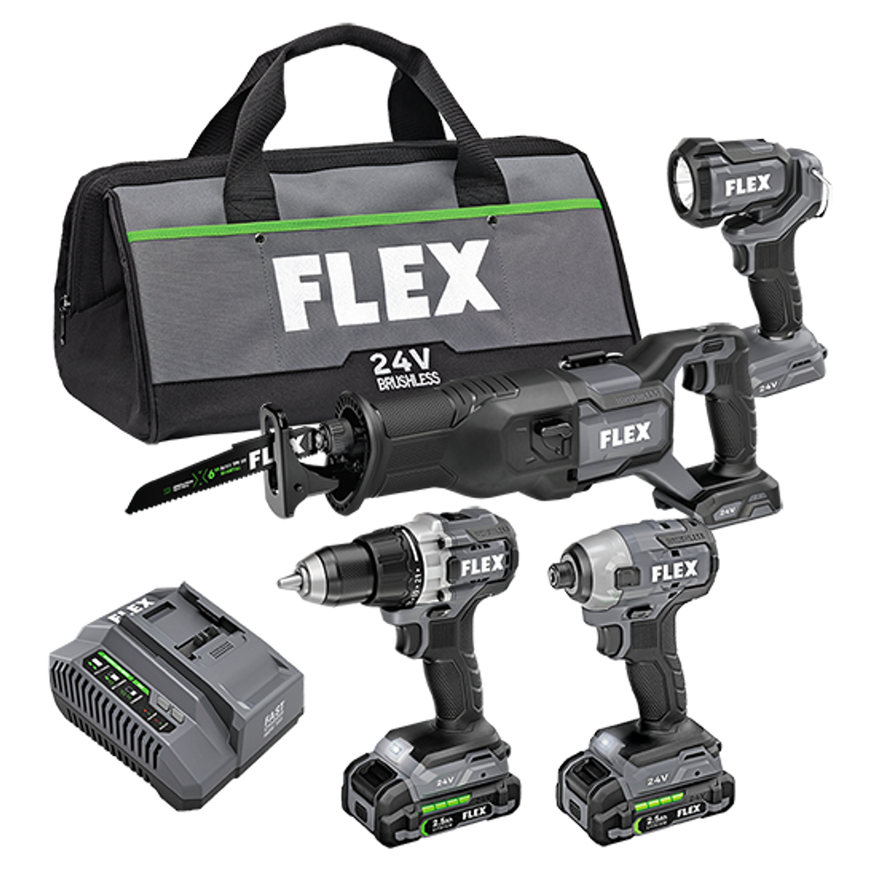 FLEX FL-FXM401-2A 24V 4-Tool Combo 2x 2.5Ah Kit