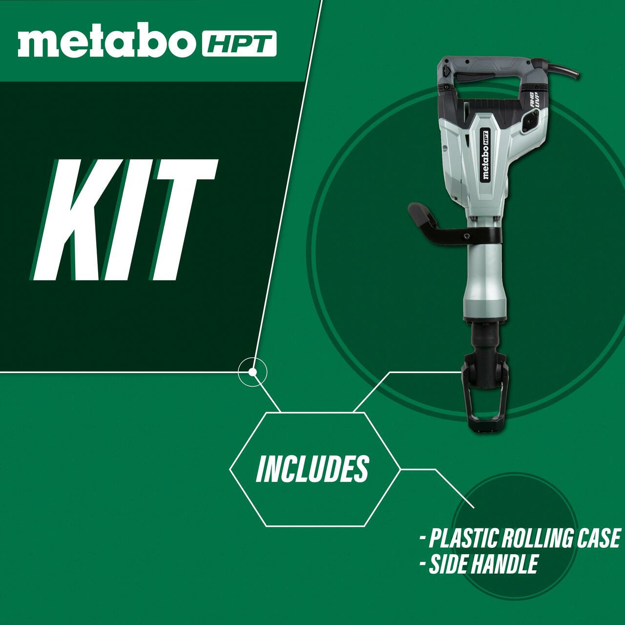 Metabo-HPT HPT-H65SD3M 1-1/8in Hex Demolition Hammer with Aluminum Housing Body