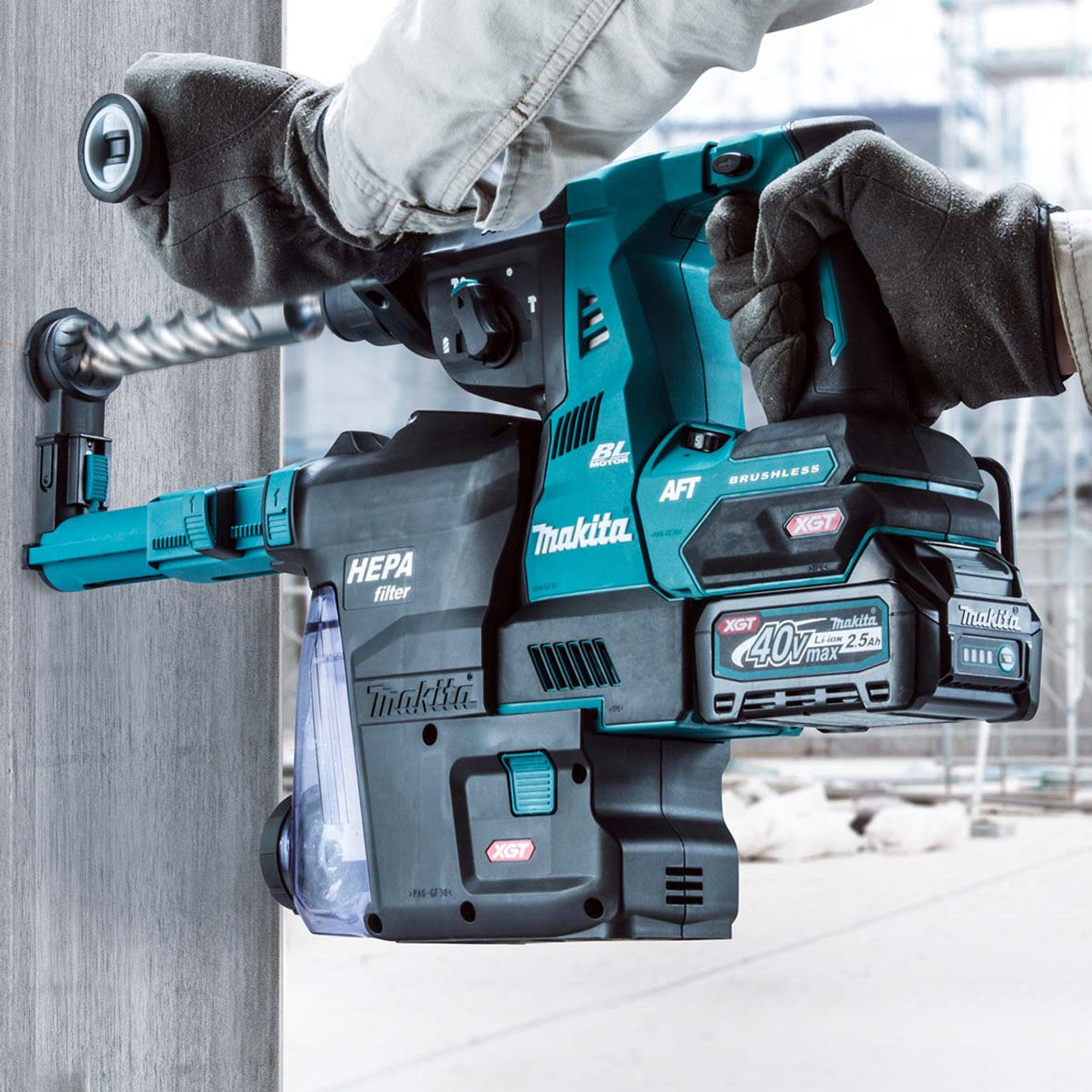 Makita MAK-HR001GZ 40V MAX XGT 1-1/8in Rotary Hammer (Bare Tool) with AWS & AFT
