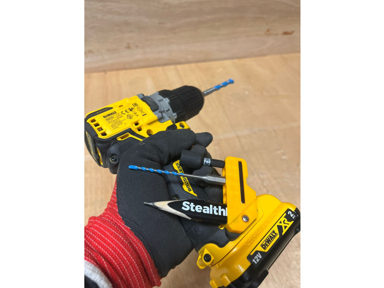 StealthMounts SM-BH-DW-4590-YLW 45° & 90° Magnetic Bit Holder for Dewalt XR & Flexvolt Tools Yellow 2-Pack