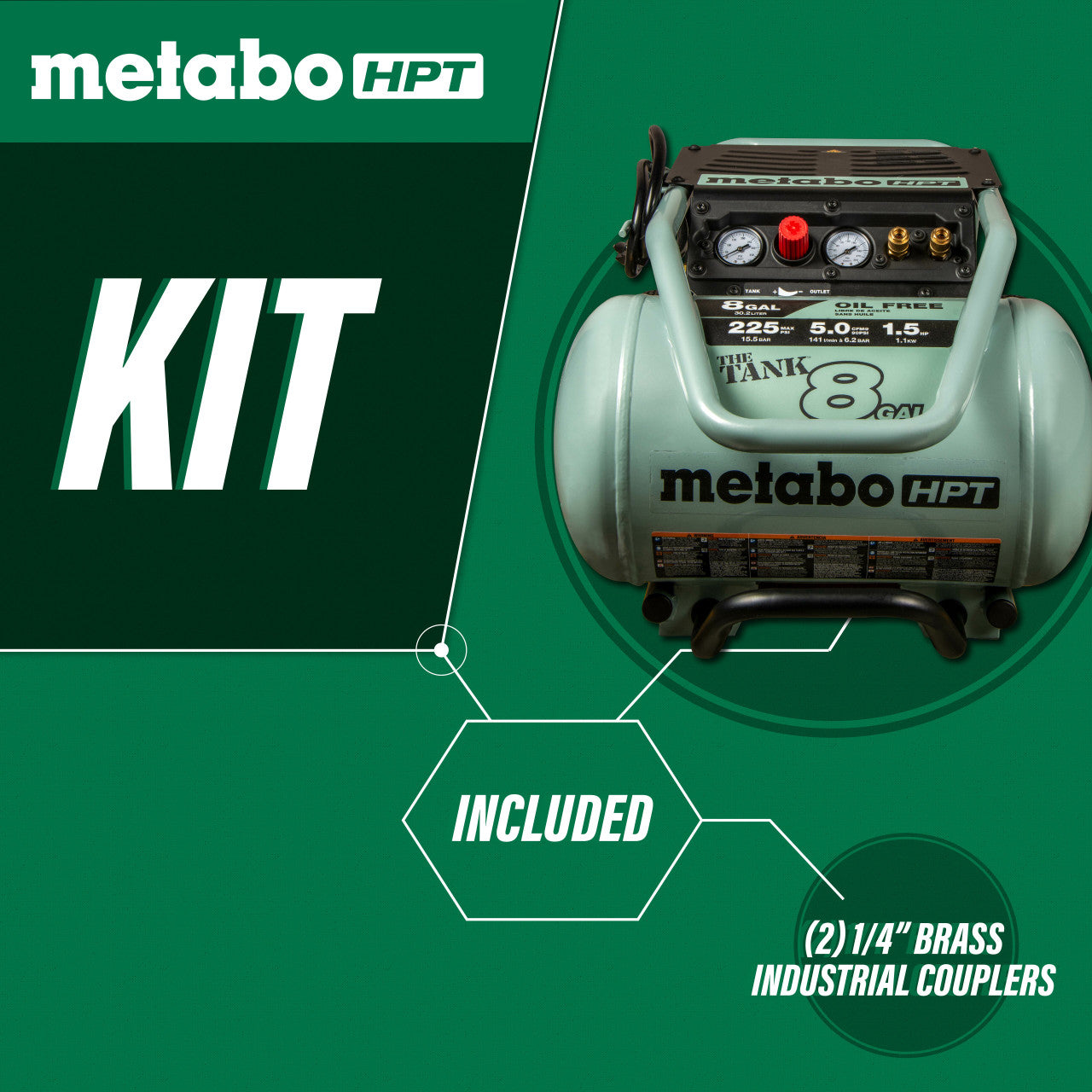 Metabo-HPT HPT-EC1315S The TANK 8-Gal 225 PSI Trolley Air Compressor