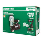 Metabo-HPT HPT-KNV65AH2M Pro Bundle 2-1/2in Coil Siding Nailer with BONUS Impact Driver 5.0Ah Kit