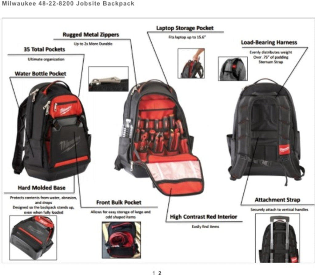Milwaukee MIL-48-22-8200 Jobsite Back Pack