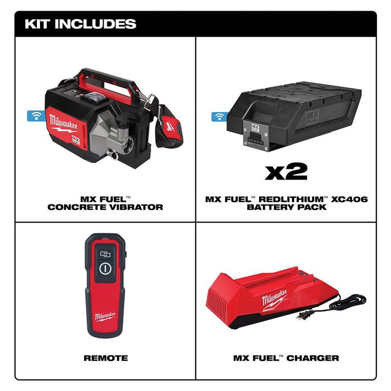 Milwaukee MIL-MXF370-2XC MX FUEL Concrete Vibrator Kit