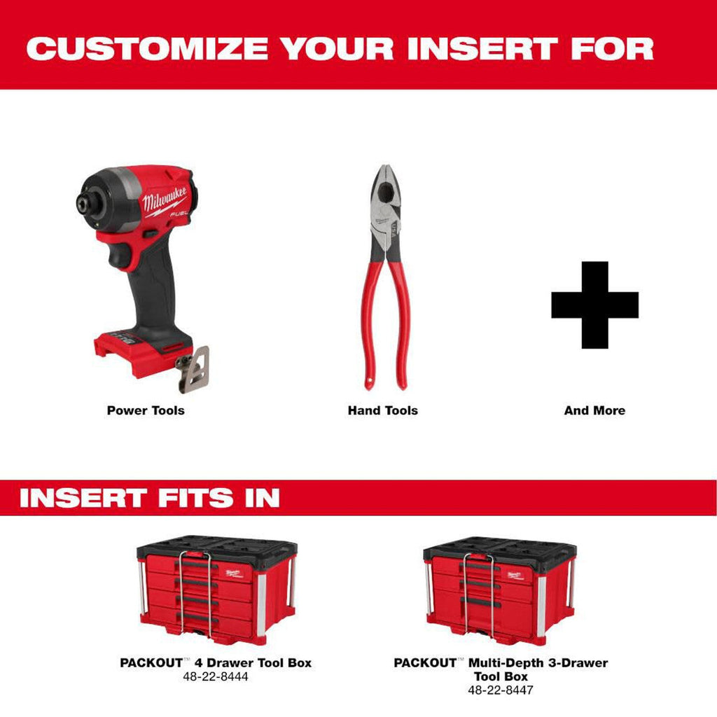 Milwaukee MIL-48-22-8453 Low-Profile Customizable Foam Insert for PACKOUT Drawer Tool Boxes