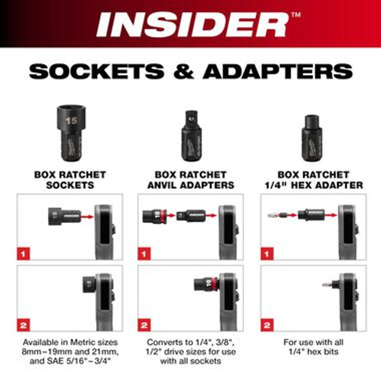 Milwaukee MIL-3050-21 M12 Insider Extended Reach Box Ratchet Kit