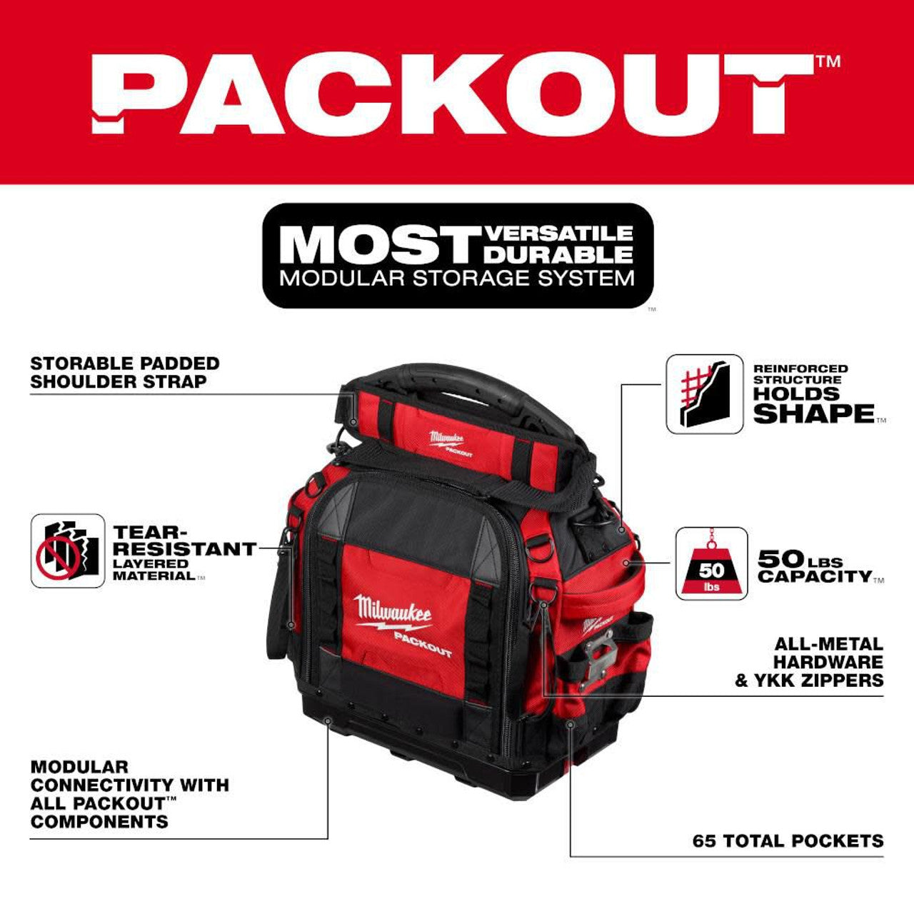 Milwaukee MIL-48-22-8316 PACKOUT 15in Structured Tool Bag