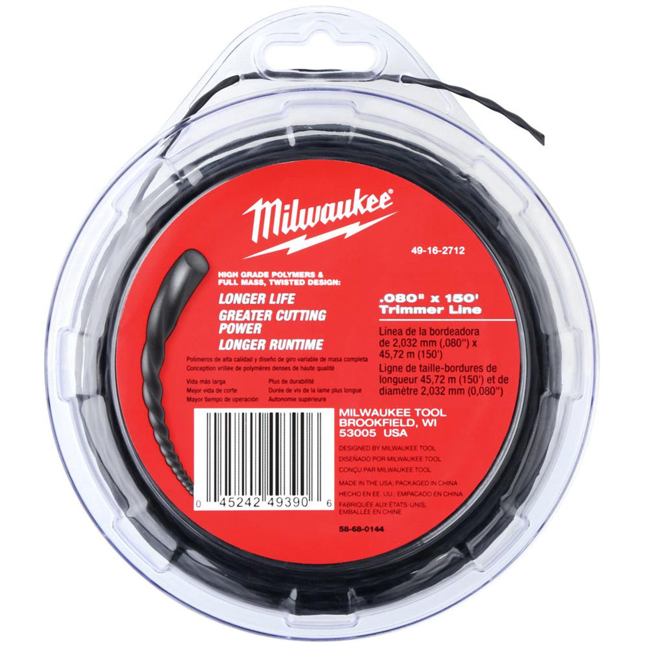 Milwaukee MIL-49-16-2712 0.080 in. x 150 ft. Trimmer Line