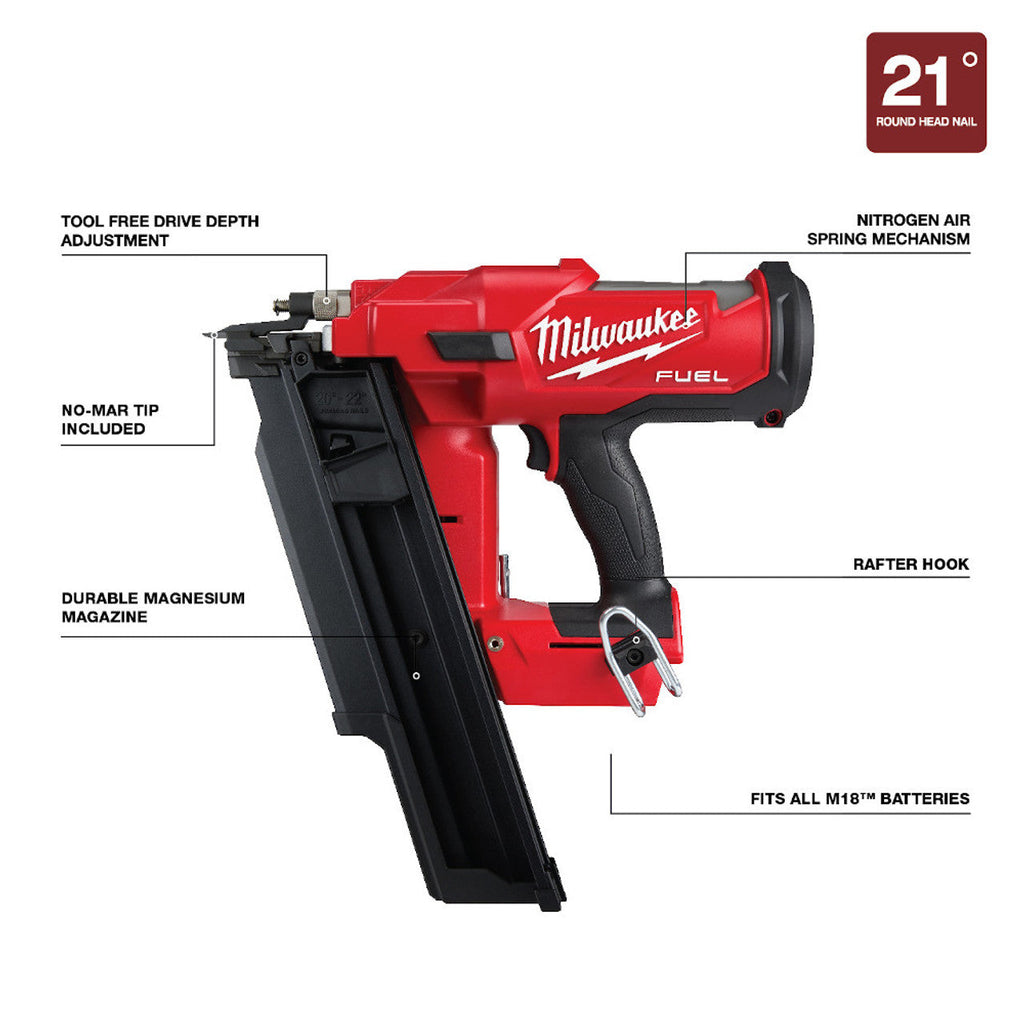 Milwaukee MIL-2744-20 M18 FUEL 21 Degree Framing Nailer (Bare Tool)