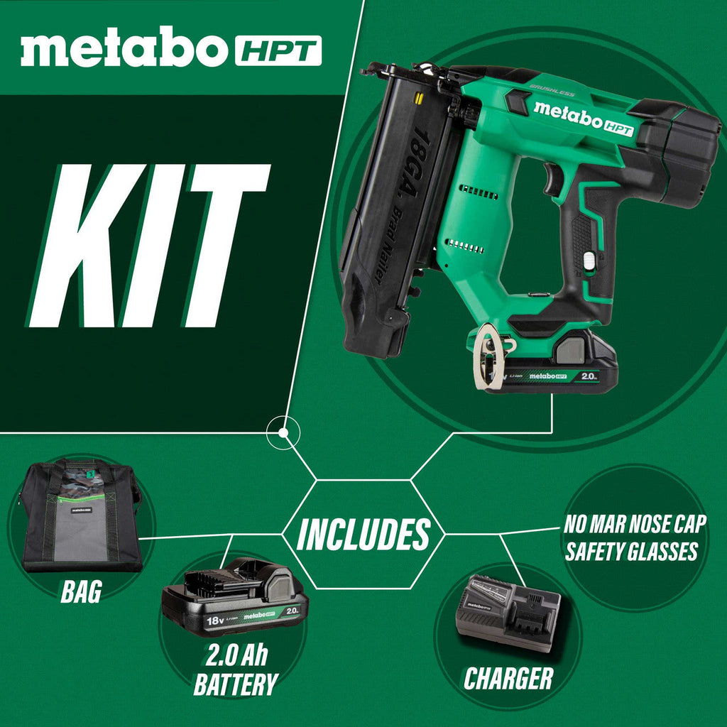 Metabo-HPT HPT-NT1850DFTM 18V MultiVolt 18ga Compact Brad Nailer 2.0Ah Kit