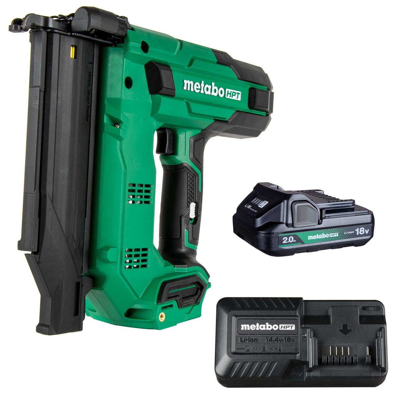 Metabo-HPT HPT-NT1850DGM 18v MultiVolt 18-ga 2in Compact Brad Nailer 2.0Ah Kit