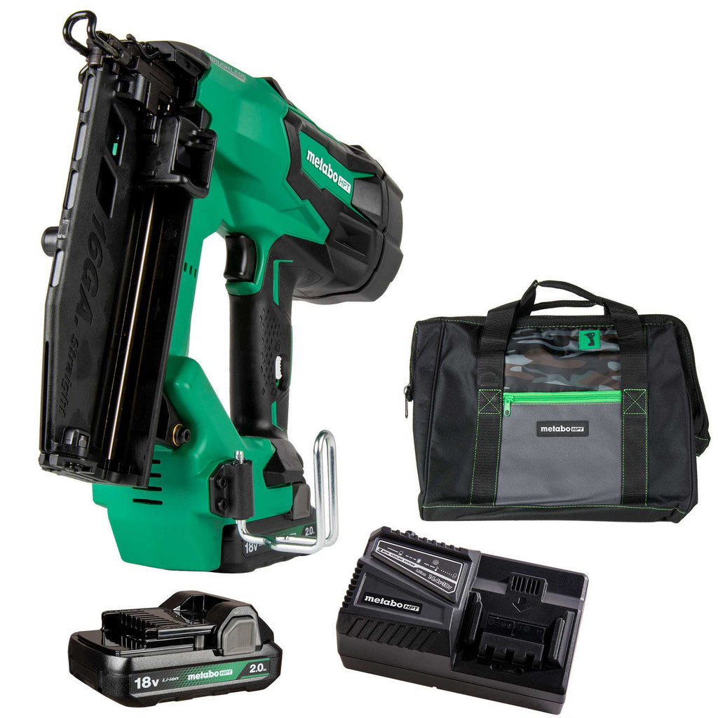 Metabo-HPT HPT-NT1865DMASTM 18v Multivolt Brushless 15-Gauge Angled Finish Nailer 2.0Ah Kit