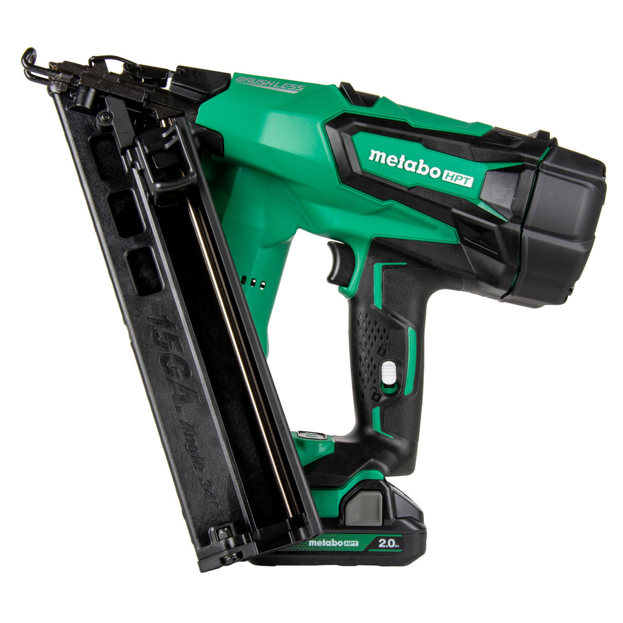 Metabo-HPT HPT-NT1865DMASTM 18v Multivolt Brushless 15-Gauge Angled Finish Nailer 2.0Ah Kit
