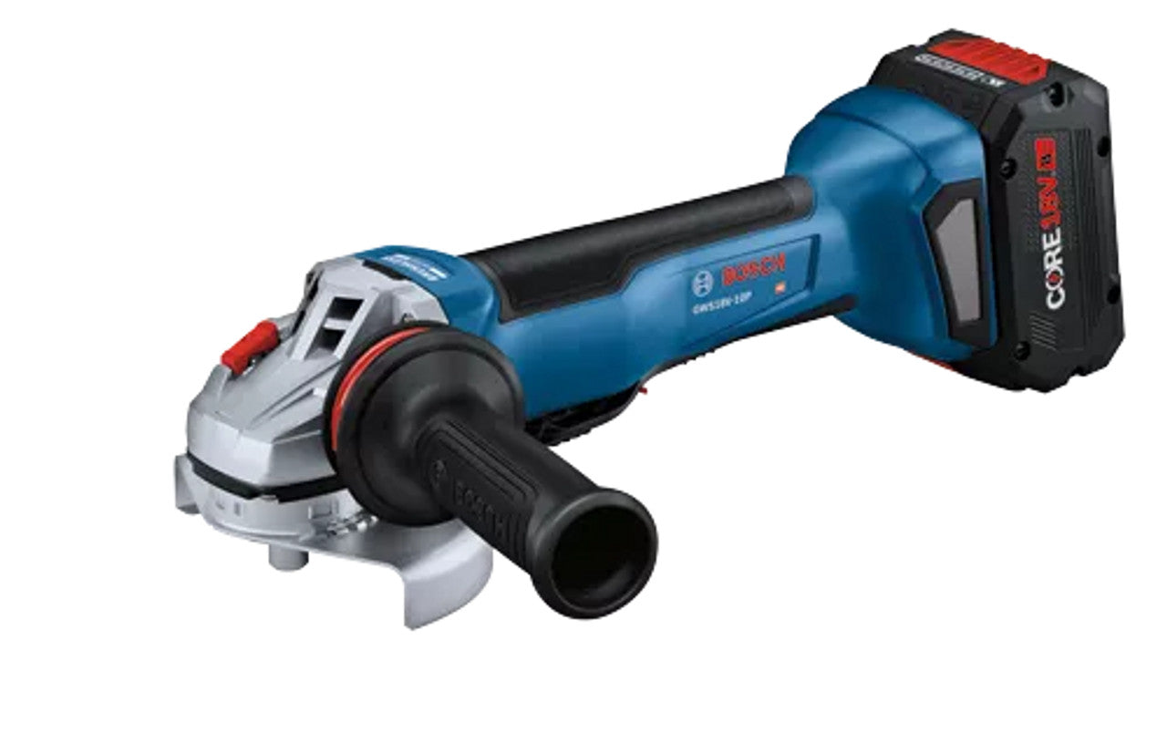 Bosch BOS-GWS18V-10PB14 18V 4-1/2 – 5in. Angle Grinder Kit with No Lock-On Paddle with (1) CORE18V 8.0Ah High Power Battery