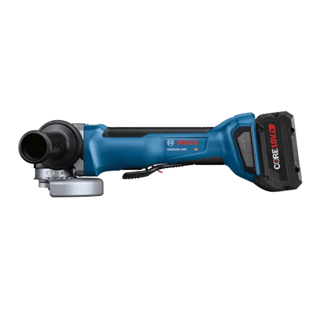 Bosch BOS-GWS18V-10PB14 18V 4-1/2 – 5in. Angle Grinder Kit with No Lock-On Paddle with (1) CORE18V 8.0Ah High Power Battery