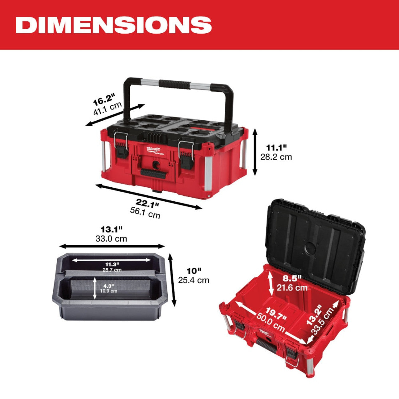Milwaukee MIL-PACKOUT-STACKOUT 3-Piece Tool Box Packout Storage System