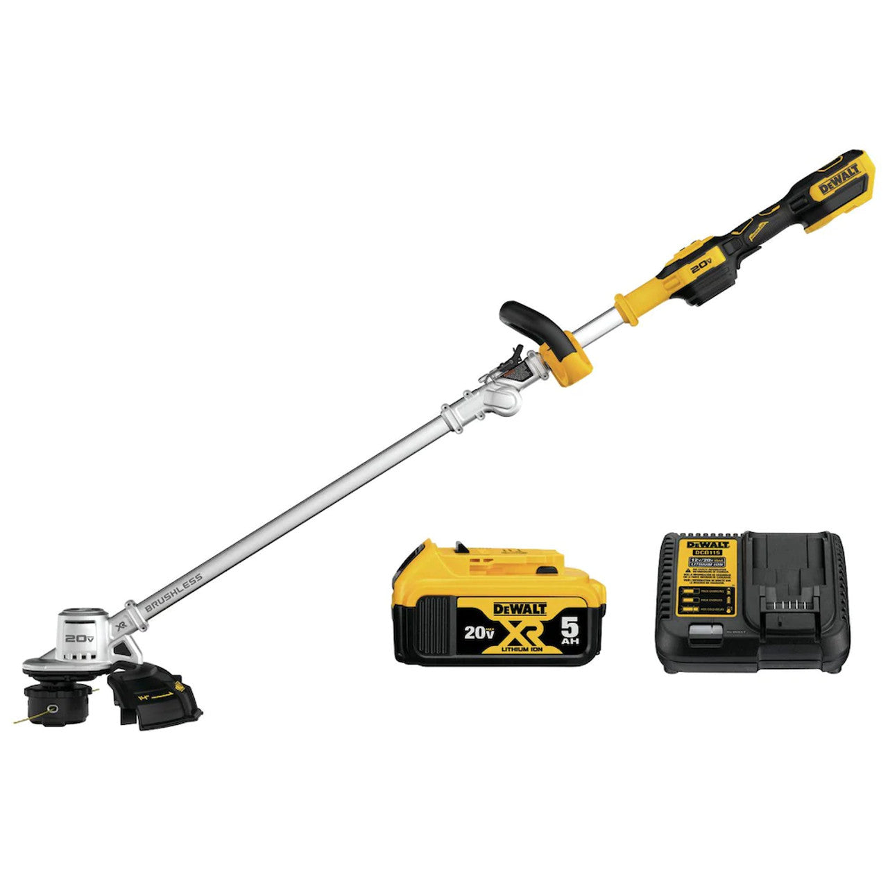 DEWALT DEW-DCST922P1 20V MAX Cordless Brushless 14in Folding String Trimmer 5.0Ah Kit
