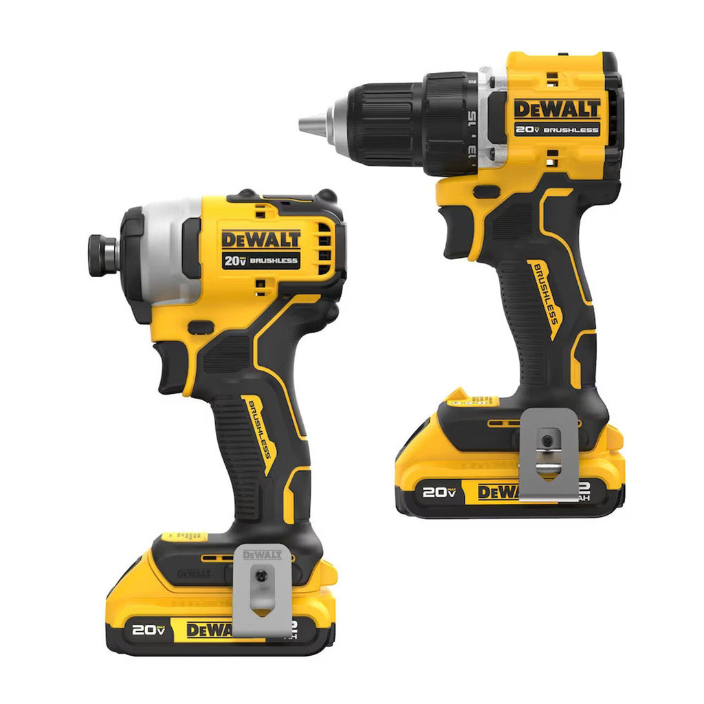 DEWALT DEW-DCK225D2 20V MAX ATOMIC Brushless Compact 1/2in Drill Driver and Impact Driver 2-Tool Combo Kit
