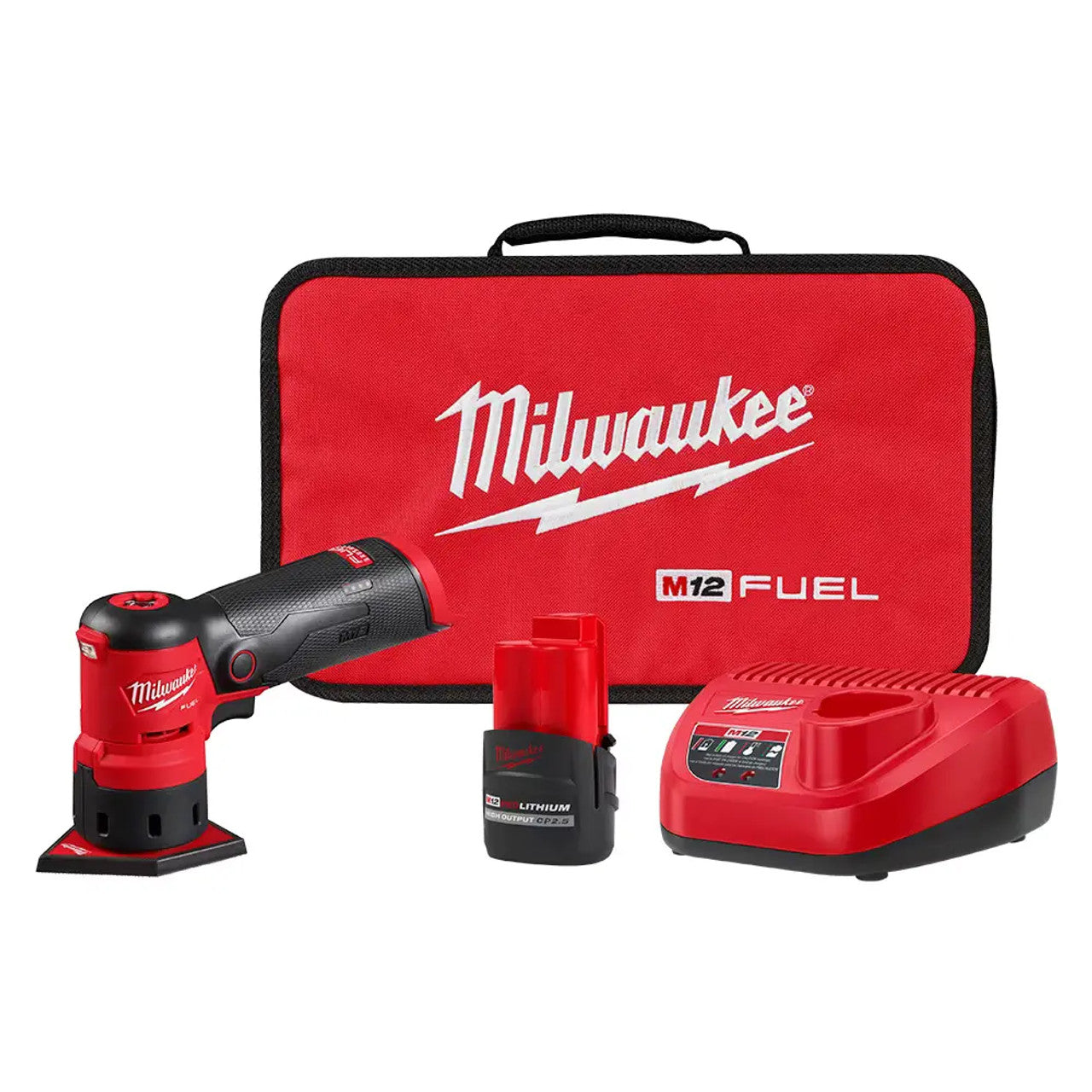 Milwaukee MIL-2531-21HOC M12 FUEL Orbital Sander Kit Orbital Detail Sander Kit With 2.5Ah Battery