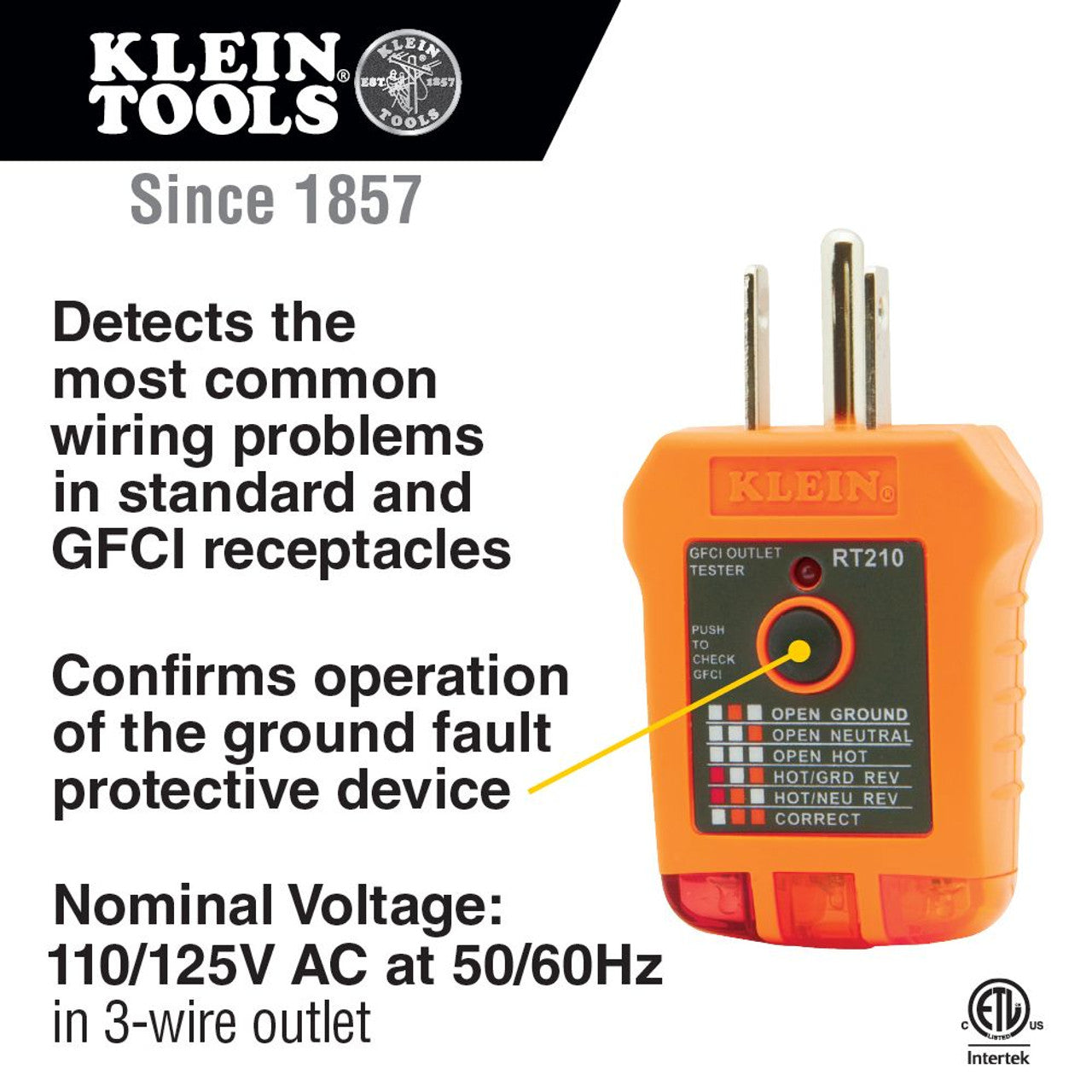 Klein KLE-RT210 GFCI Outlet Tester