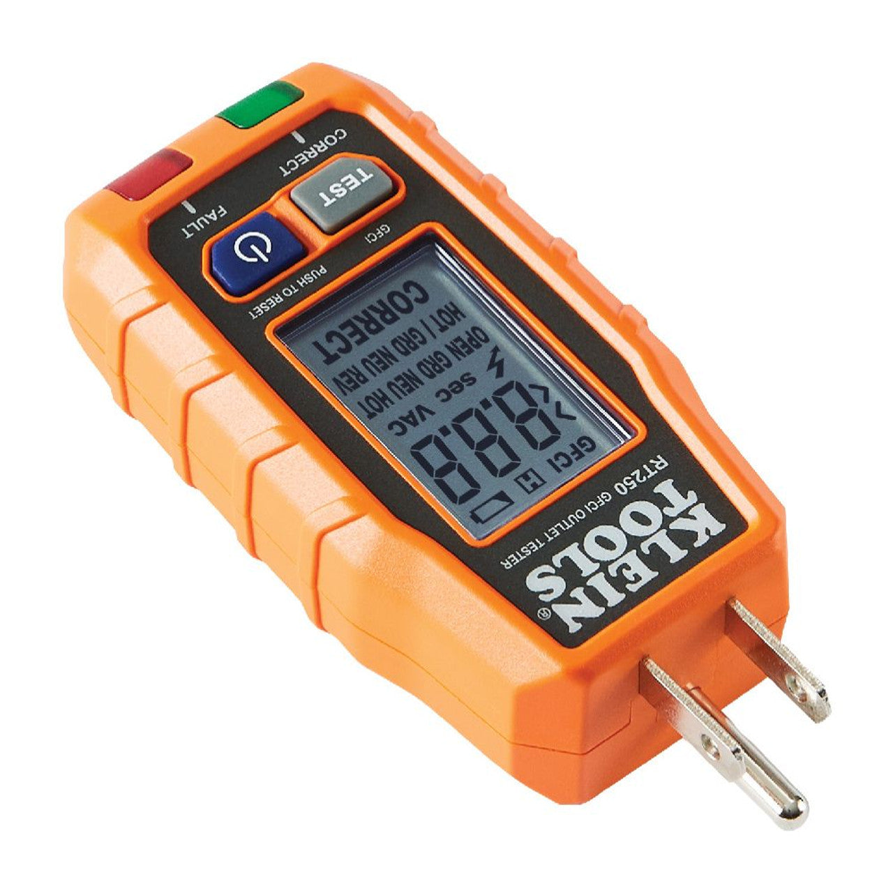 Klein KLE-RT250 GFCI Receptacle Tester with LCD