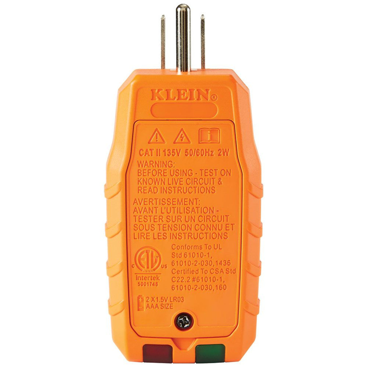 Klein KLE-RT250 GFCI Receptacle Tester with LCD