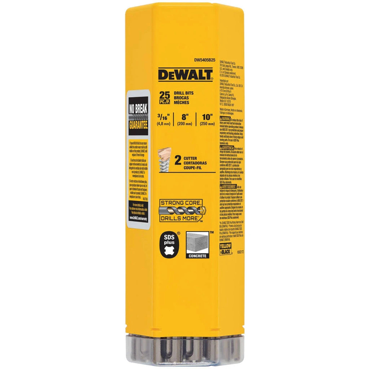 DEWALT DEW-DW5405B25 3/16in x 8in x 10in SDS Plus Hammer Bit (25-Pack)